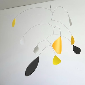Hanging Mobile, made to order, kinetic, eco home decor, orange mobile, colourful home, custom colours mobile, kids mobile, yellow mobile