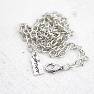 7x6mm 925 Silver Plated Brass Chain Necklace, Antique Silver Chunky Link, Statement Necklace For Men Women, MK01- Metall Kette