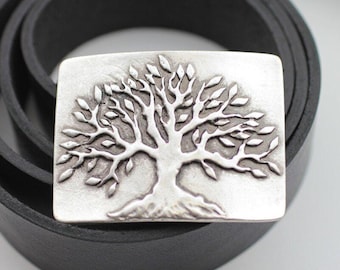 Fibbia per cintura Albero della Vita in Zamak, senza nichel e senza piombo, stile boho vintage, accessorio per cintura etnico