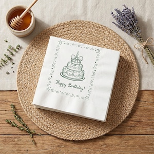 Servilletas personalizadas de feliz cumpleaños Servilletas de papel personalizadas para pastel de cumpleaños Servilletas de cóctel con luna y estrella celestiales