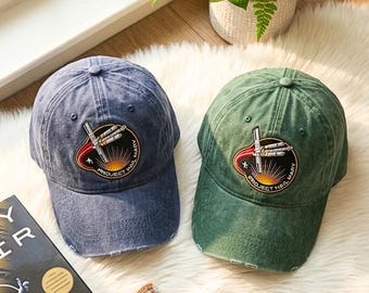 Projekt Hail Mary bestickte gewaschene Baumwoll-Papa-Hut, Sci-Fi Bookish Baseballkappe