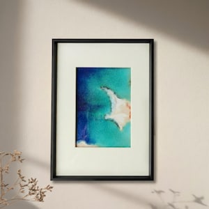 Framed Ceramic Wall Art | 3D Textured Ocean Wave Art | Wabi Sabi Coastal Decor | Abstract Seascape Crackle Glaze Tile | Japandi Home Gift