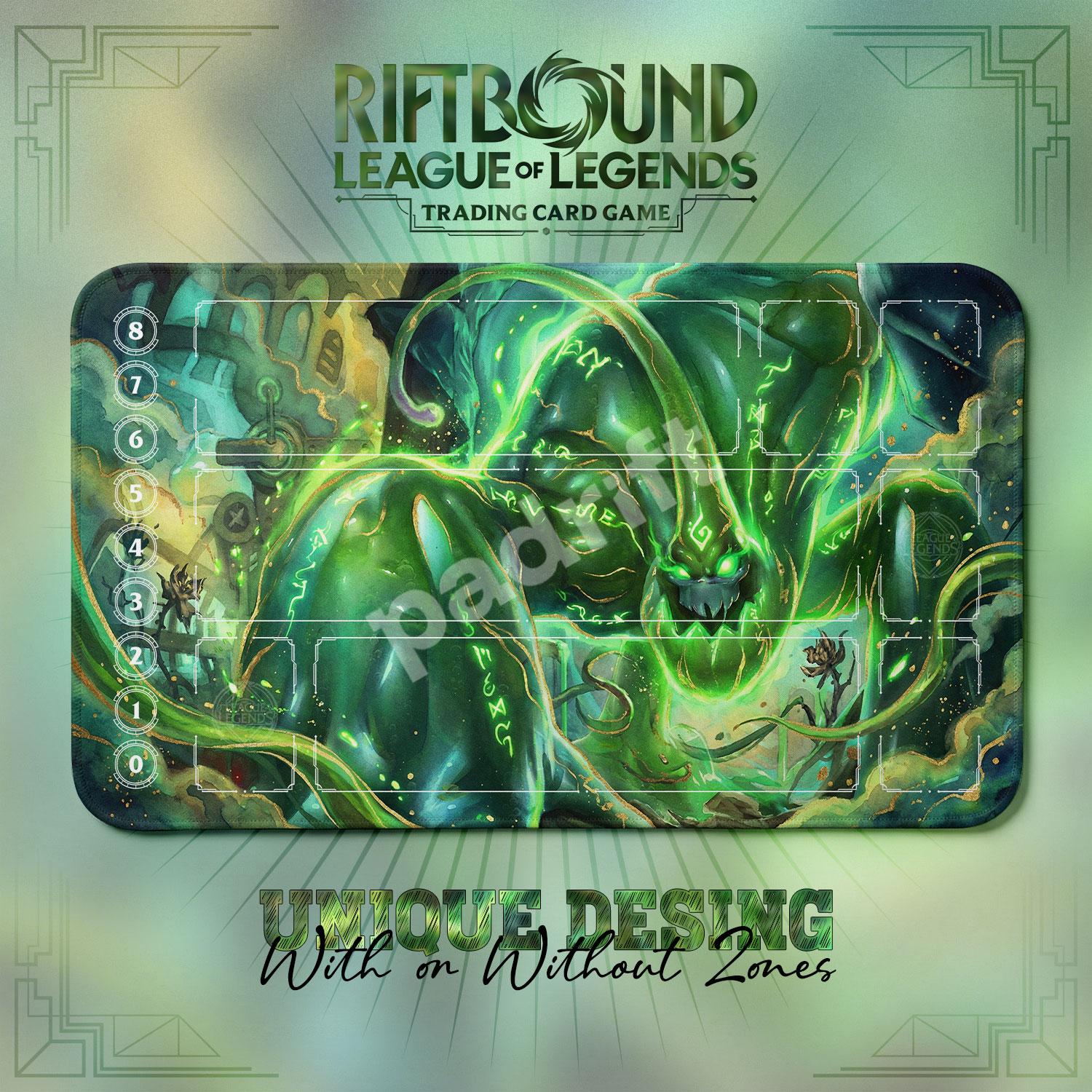 Zac Toxic Titan TCG Playmat — Riftbound Lol Card Mat 24x14 With
