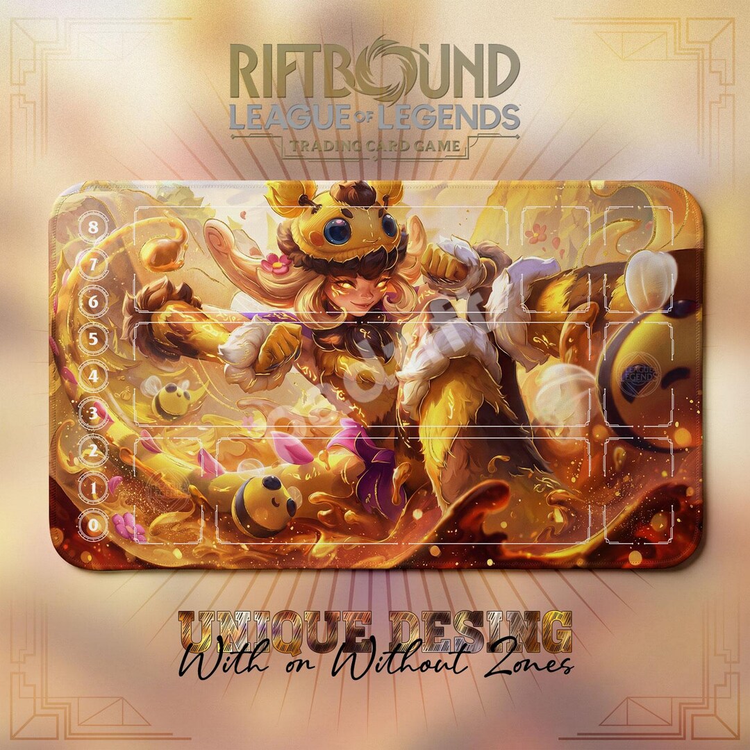 Neeko Riftbound Neeko Bee TCG Playmat — Riftbound Lol Card Mat 24x14 With Zones - Etsy