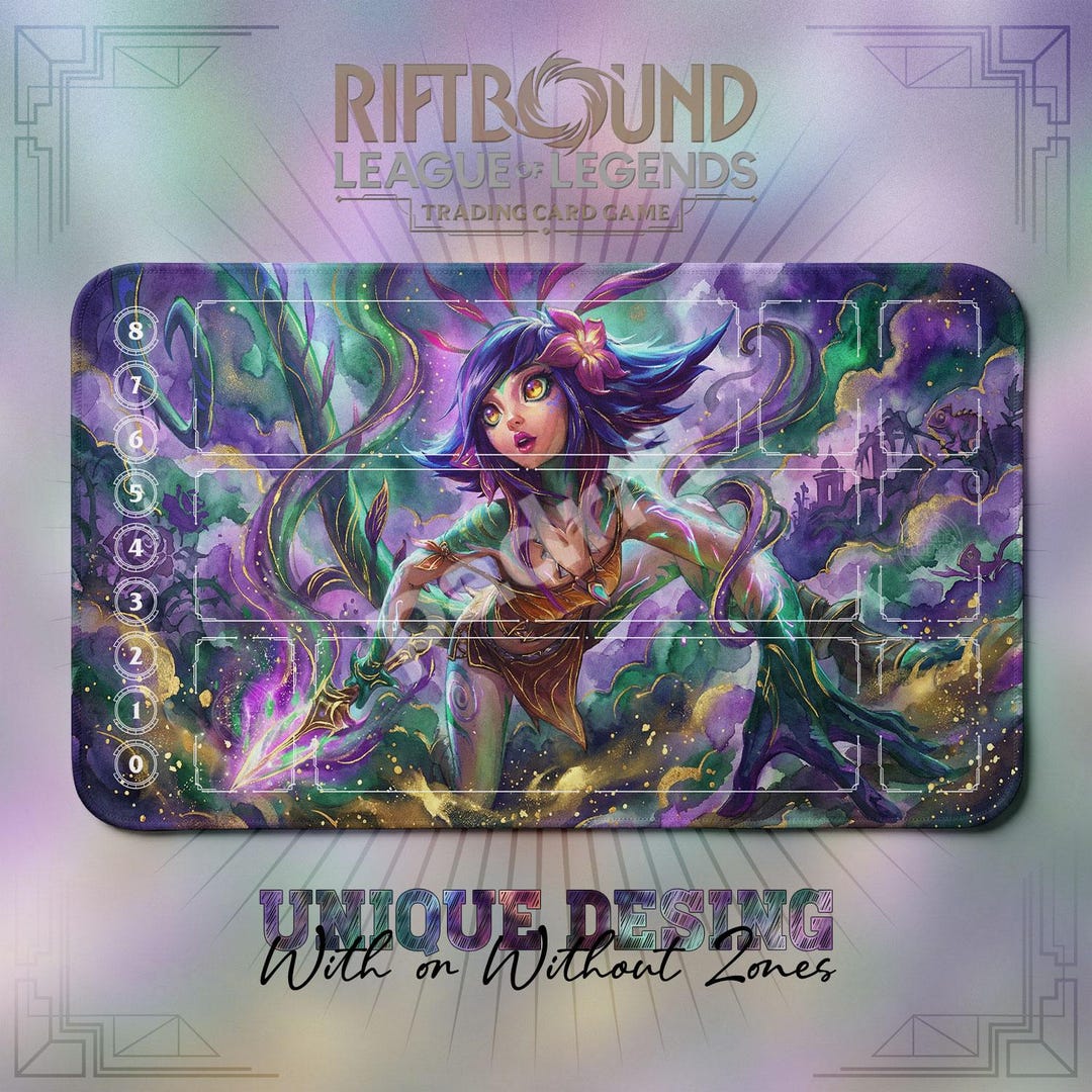 Neeko Riftbound Neeko Jungle TCG Playmat — Riftbound Lol Card Mat 24x14 With Zones - Etsy
