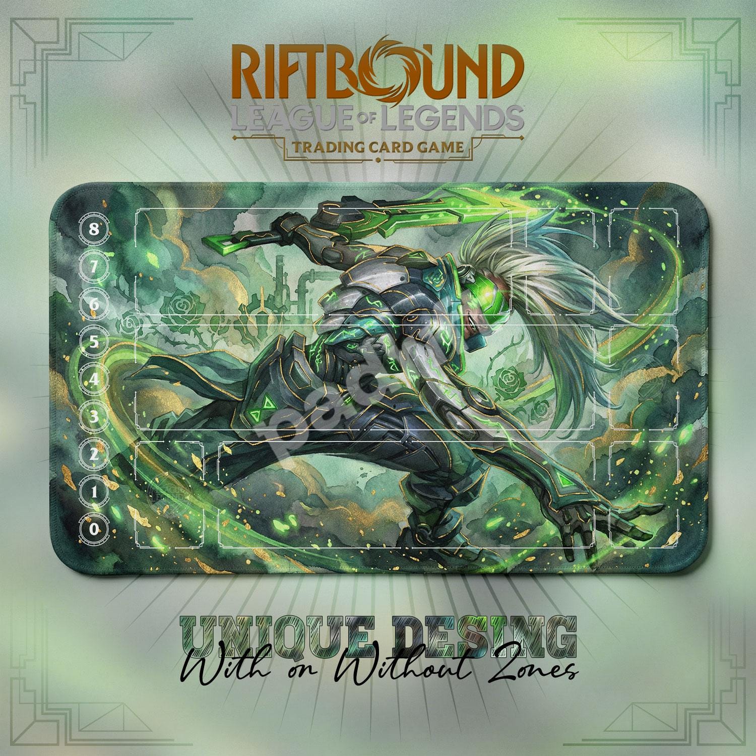 Ekko Arcane TCG Playmat — Riftbound Lol Card Mat 24x14 With Zones