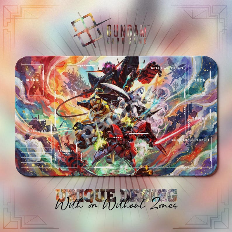 Sazabi Char Custom TCG Playmat — Gundam Card Game Mat 24x14 Zones