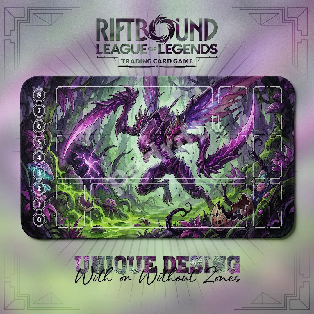 Kha'zix Evolved Predator TCG Playmat — Riftbound Lol Card Mat