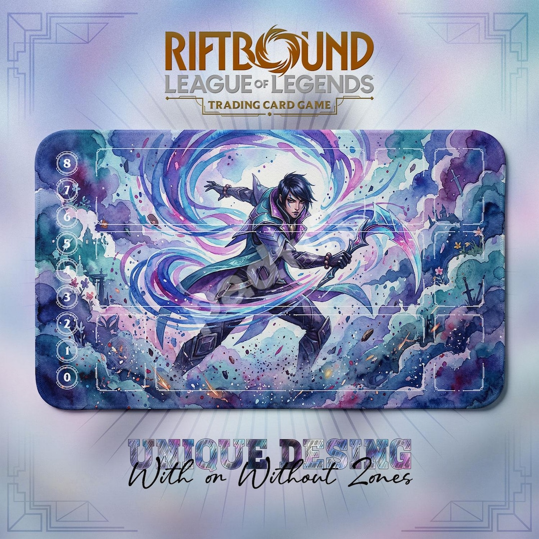Aphelios Moonlight Assassin TCG Playmat — Riftbound Lol Card Mat 24x14 ...