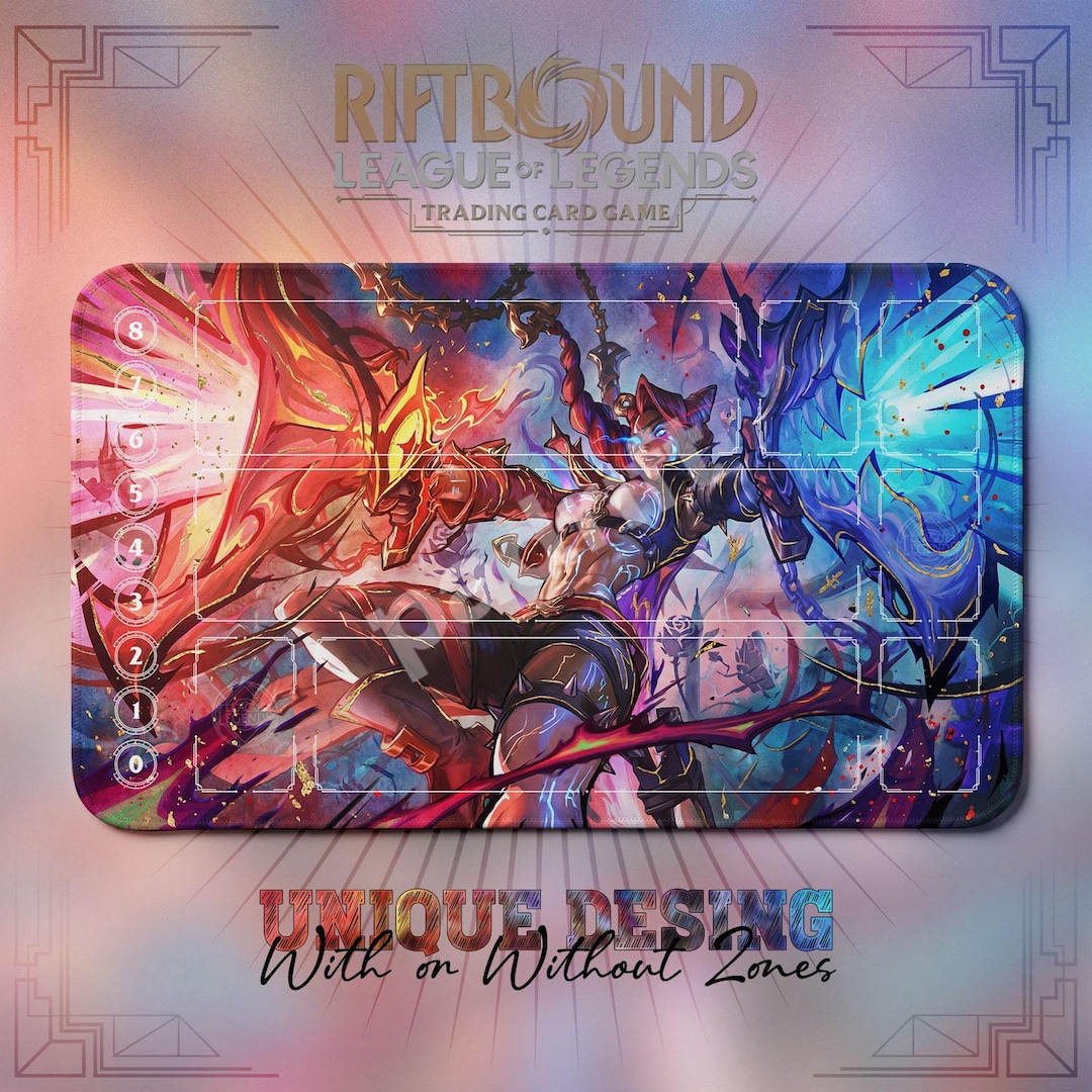 Samira Infernal TCG Playmat — Riftbound Lol Card Mat 24x14 With