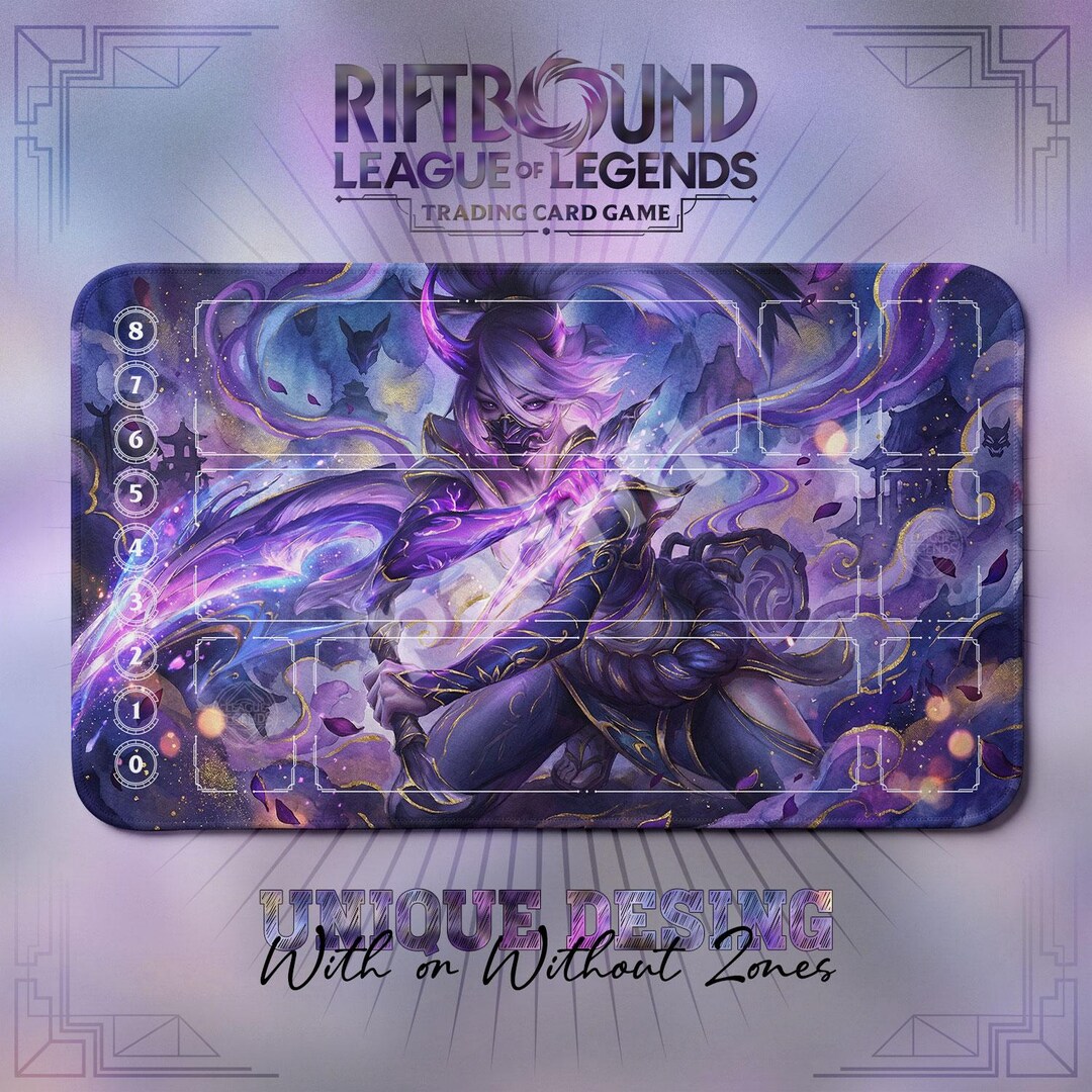 Akali Spirit Blossom TCG Playmat — Riftbound Lol Card Mat 24x14