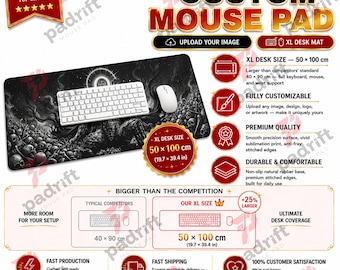 Custom Mouse Pad XL Desk Mat | Personalized Gaming Mousepad XXL Large