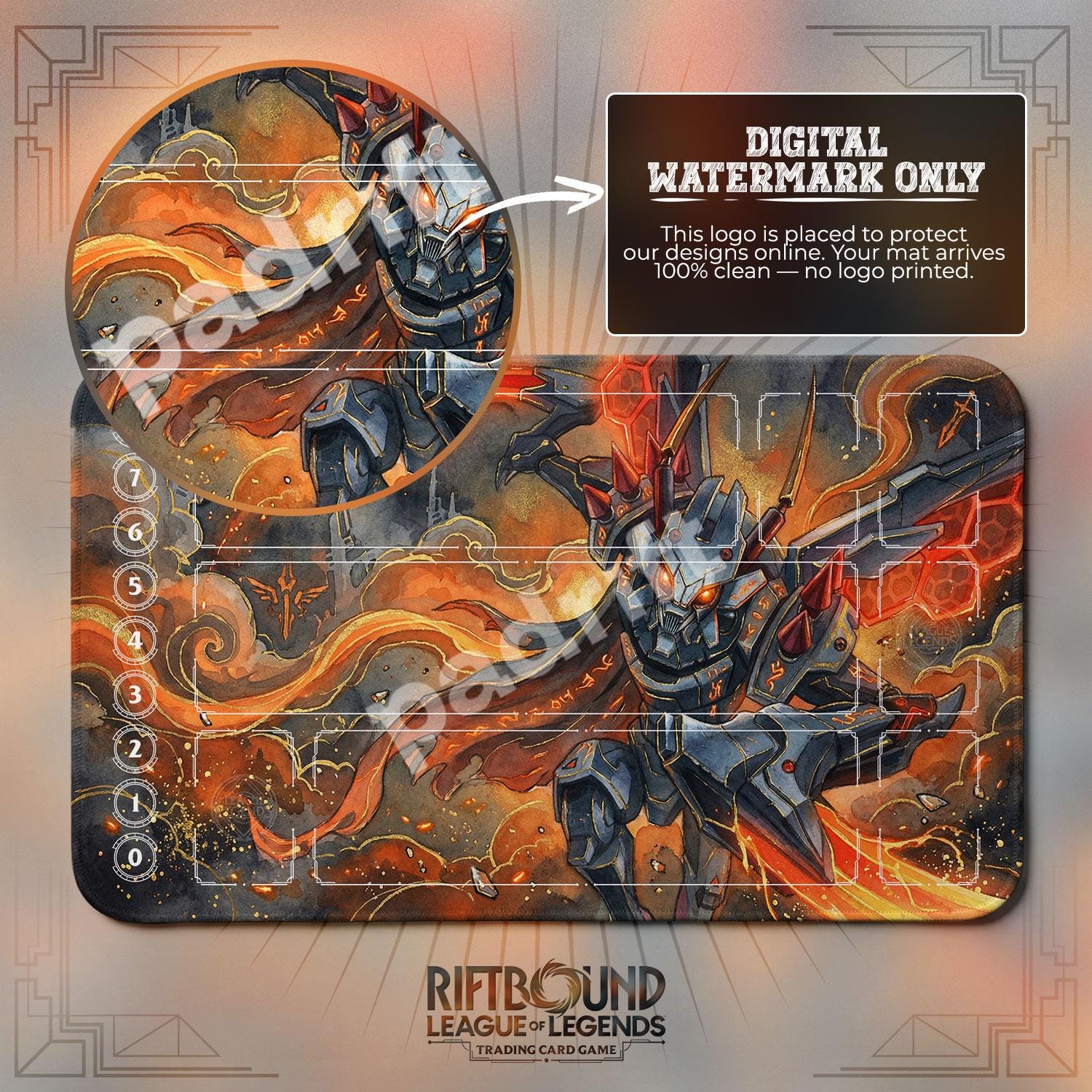 Kha'zix Mecha TCG Playmat — Riftbound Lol Card Mat 24x14 With
