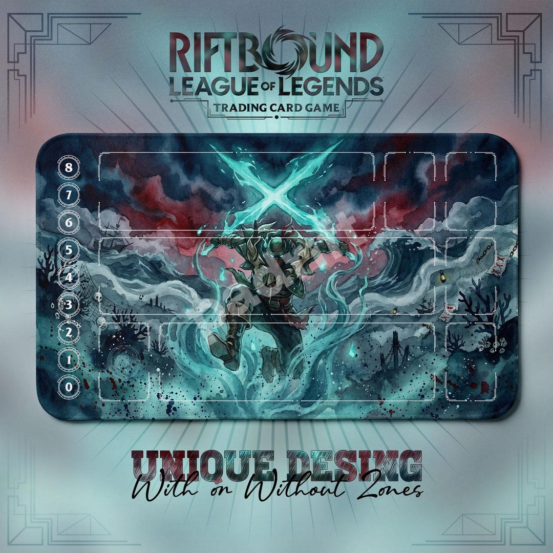 Pyke Bloodharbor Ripper TCG Playmat — Riftbound Lol Card Mat 24x14 With ...