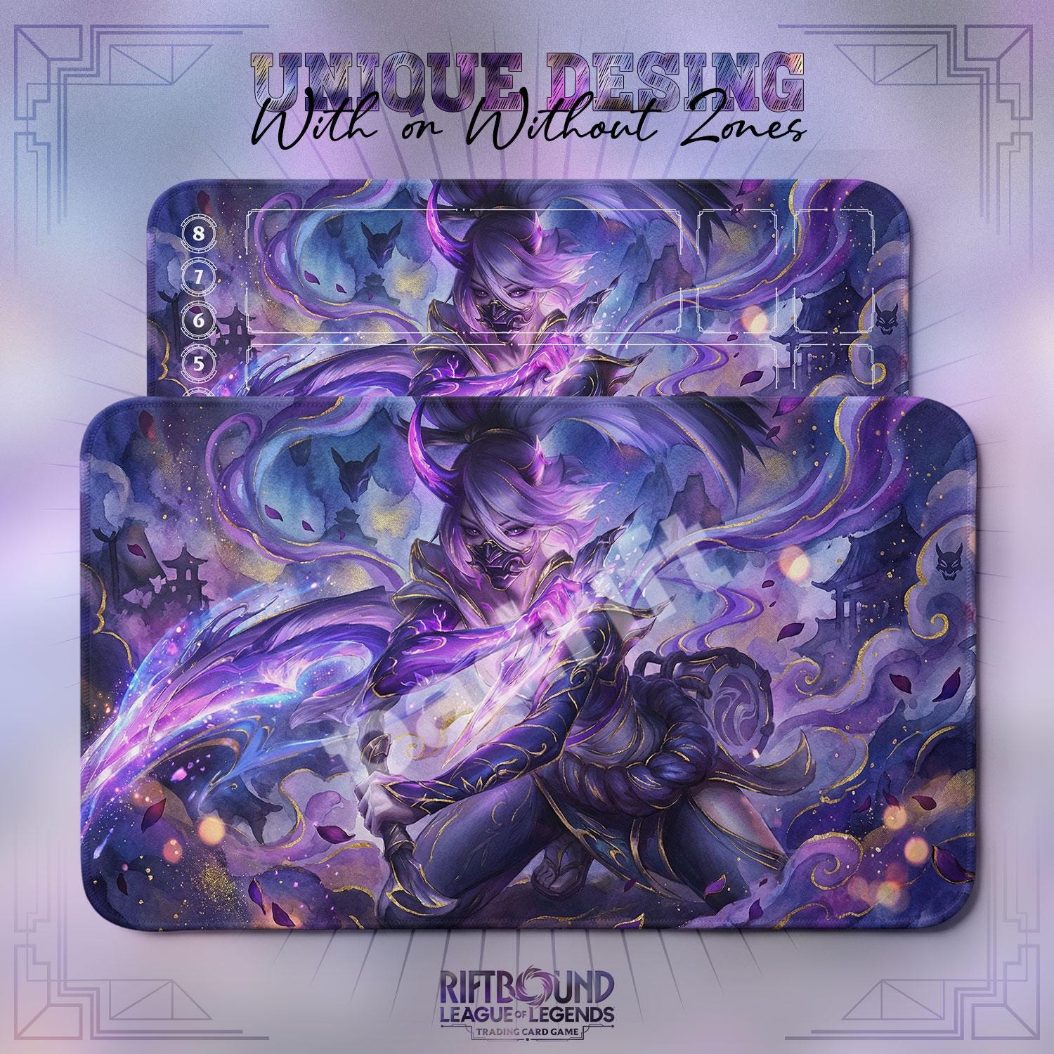 Akali Spirit Blossom TCG Playmat — Riftbound Lol Card Mat 24x14