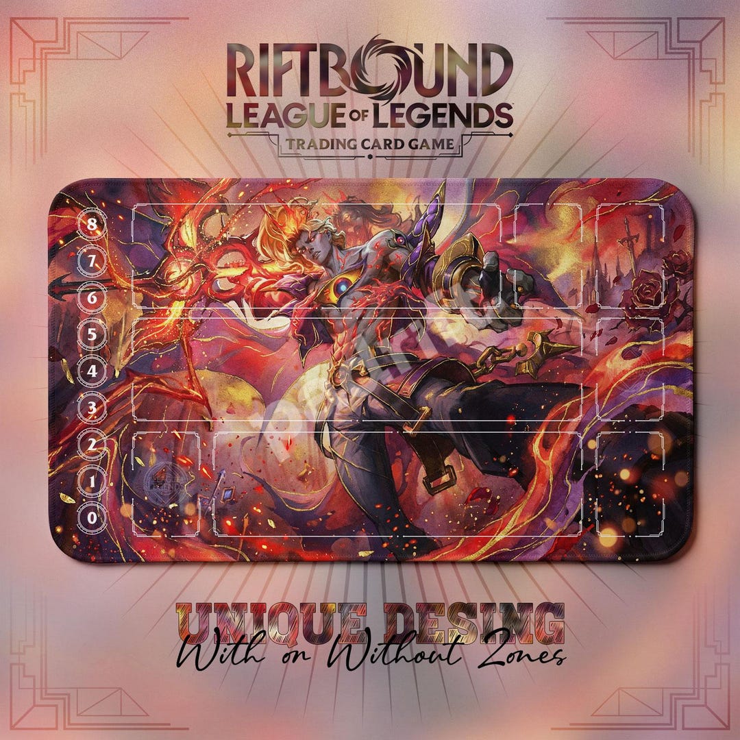 Viego Ruined Love TCG Playmat — Riftbound Lol Card Mat 24x14 With Zones ...