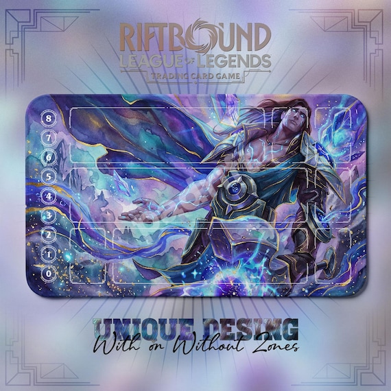 Taric Cosmic TCG Playmat — Riftbound Lol Card Mat 24x14 With Zones