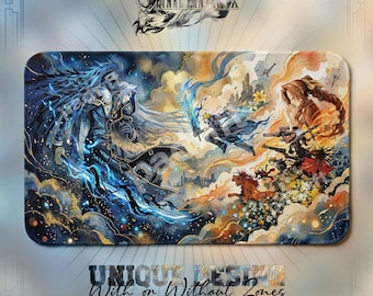 Tapete de juego AVALANCHE TCG de Cloud vs Sephiroth — Tapete de Final Fantasy 7 de 24x14 zonas