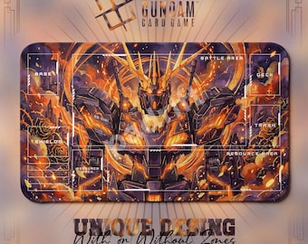 Banshee Gundam EFSF Awakened TCG Playmat — Gundam Card Game Mat 24x14 Zones