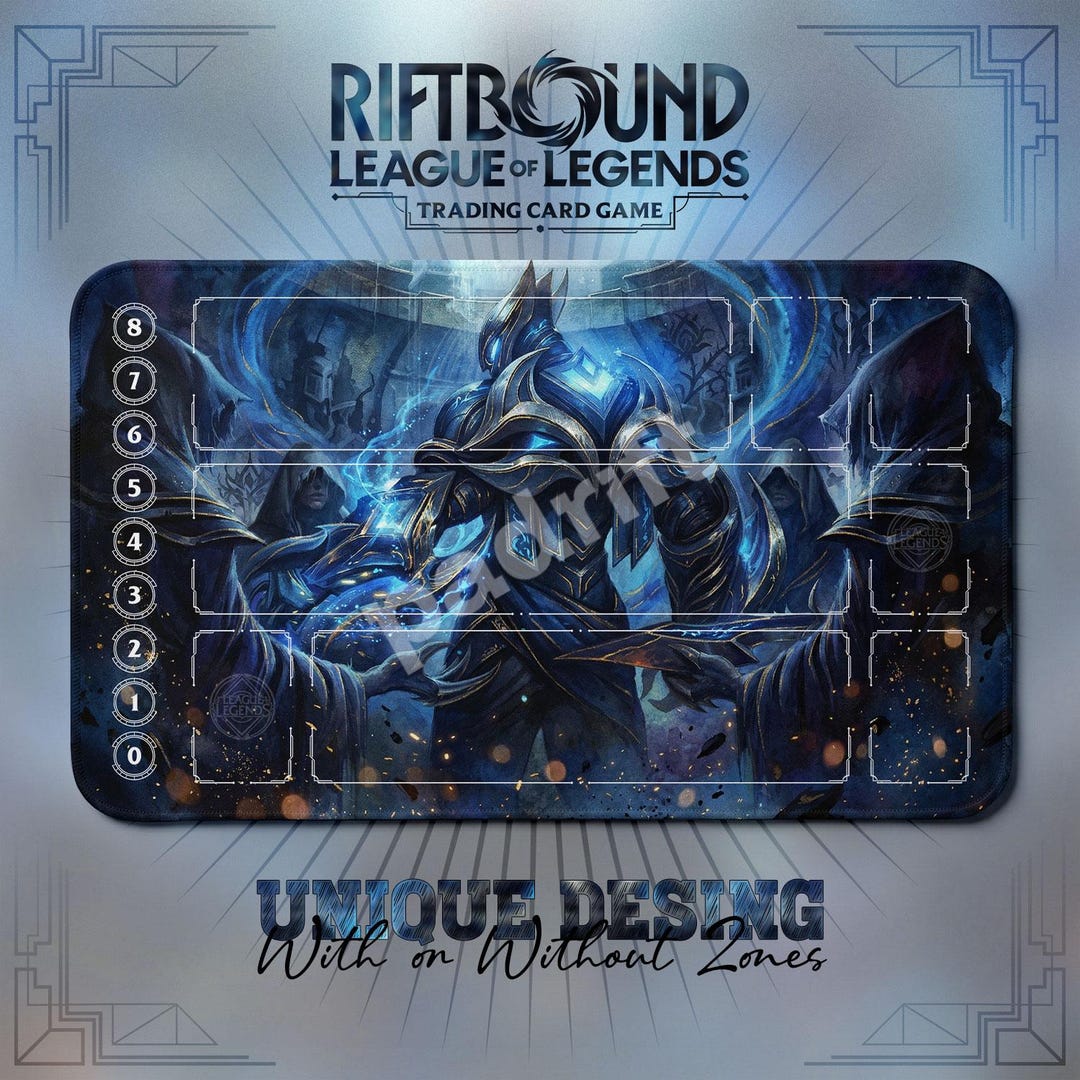Zed Shadow Order TCG Playmat — Riftbound Lol Card Mat 24x14 With Zones ...