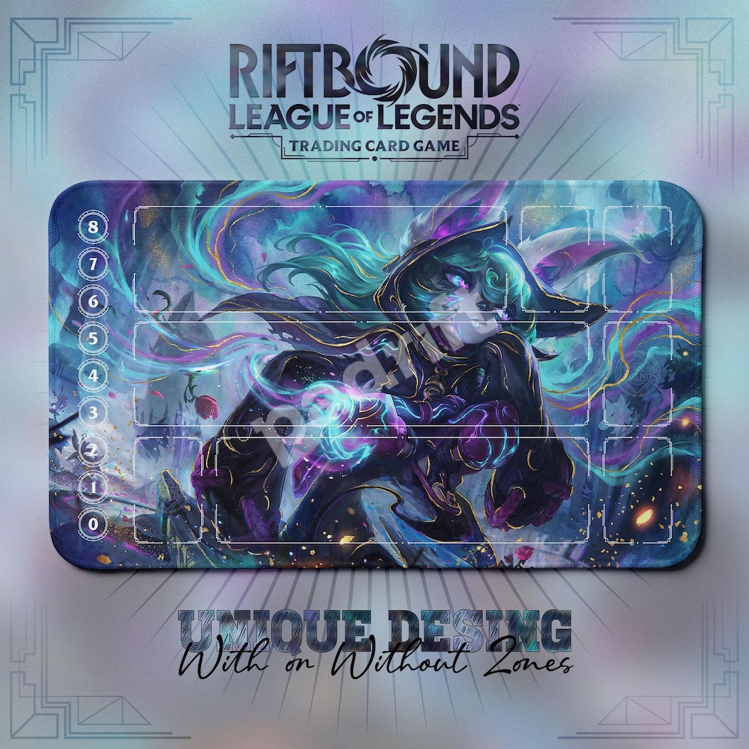 Vex Gloom Shadow TCG Playmat — Riftbound Lol Card Mat 24x14 Zones - Etsy