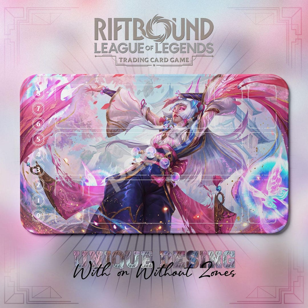 Syndra Sakura TCG Playmat — Riftbound Lol Card Mat 24x14 With Zones - Etsy