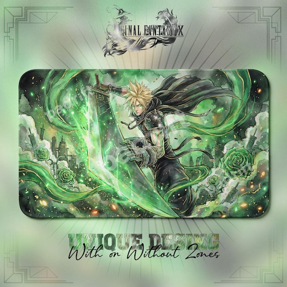 Cloud Strife Mako Buster Sword TCG Playmat — Final Fantasy 7 Mat