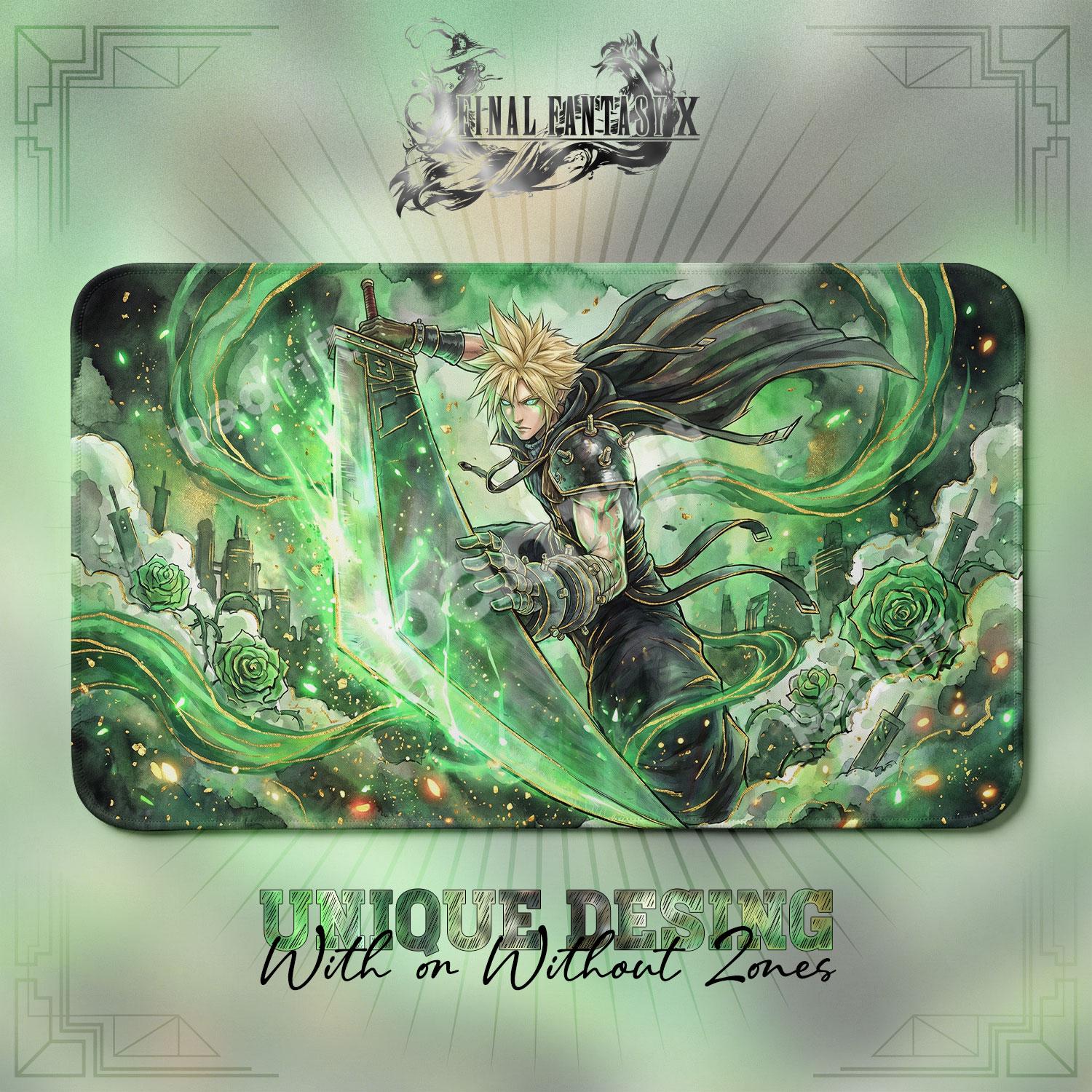 Cloud Strife Mako Buster Sword TCG Playmat — Final Fantasy 7 Mat