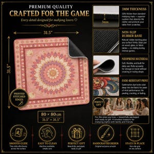 Lotus Mandala Mahjong Mat — Yoga Boho Mah Jongg Mat 31.5" Gift