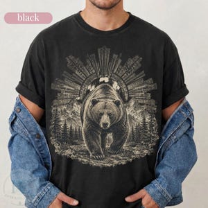 Maglietta vintage con grafica di orso grizzly / Maglietta Comfort Colors® 1717 / T-shirt retrò con animali selvatici di montagna / Maglietta unisex per amanti della natura