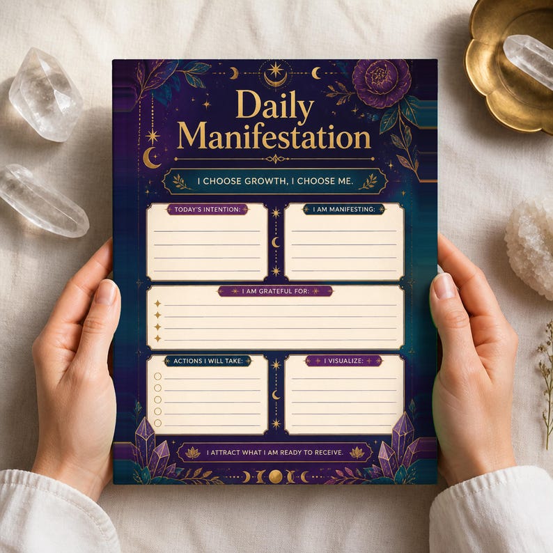 Intentional Living Journal for Women, Self Discovery Workbook, Daily Manifestation Printable ...