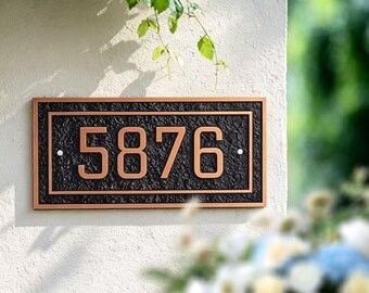 Benutzerdefiniertes Hausnummerschild mit Rechteckform, personalisierte Adresstafel für den Außenbereich