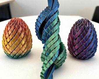 3D-geprint drakenei-fidgetspeeltje, draaibaar stressverlichtingsdecor