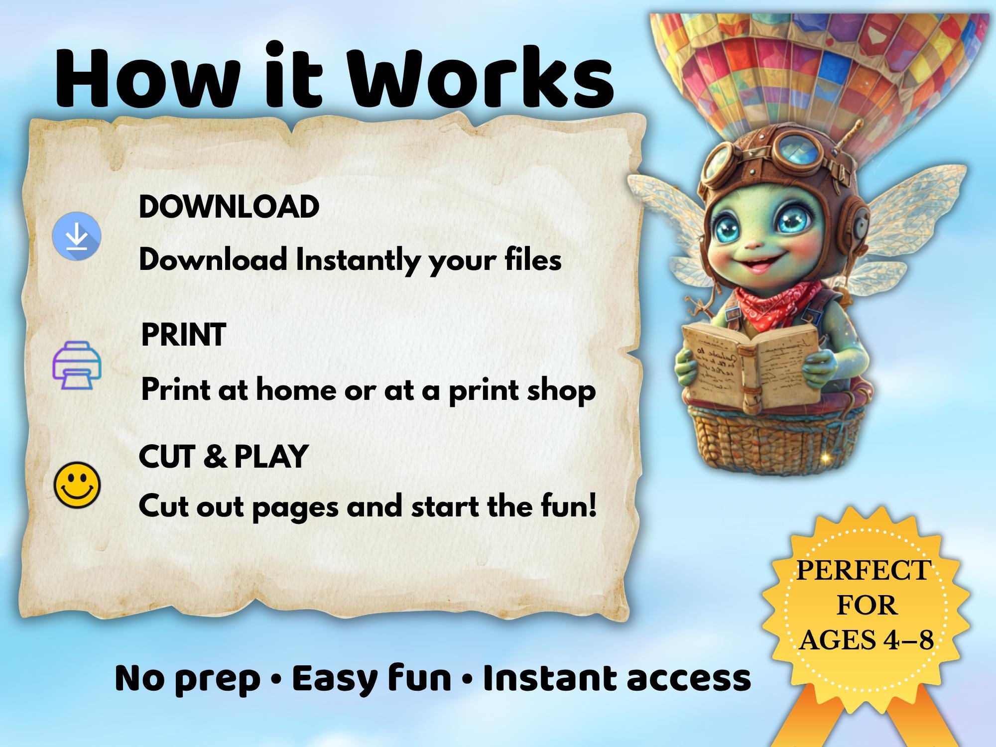 Felix Adventure Activity Pack – Printable Kids Games Ages 4-8 (instant