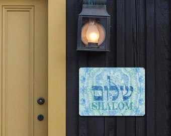Shalom Made in USA Coffee Metal Wall Sign Retro Plaque Poster Vintage Aluminum Sheet Painting Decoration Hanging Artwork 7x10 Inch
