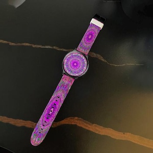 Custom Hebrew letters Touch Watch –20mm dial- Personalized Dial & Strap – Black Quartz Wristwatch, Alloy Case – Unique Judaica Gift