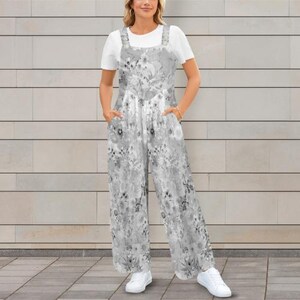 Sleeveless Wide Leg Jumpsuit – Artistic Print One-Piece with Pockets – S to 5XL – Lightweight & Stylish Summer Outfit