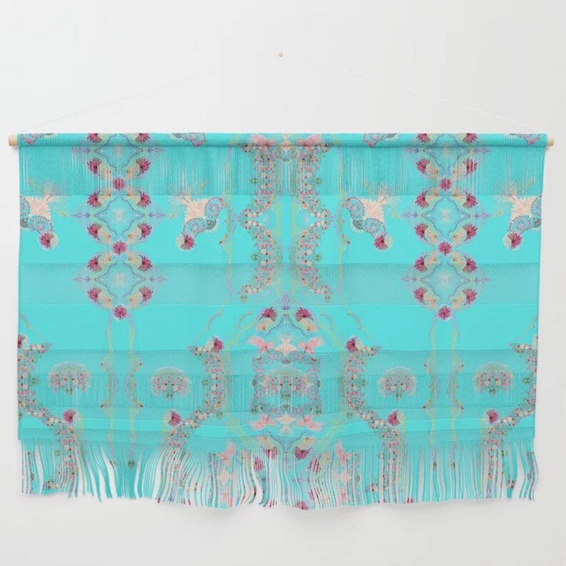 Wall Artwall Hanging Fabric and Woodhand Painted Original Etsy