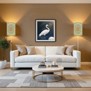 Boho Floral Plug-In Wall Sconces - Set of 2 UV Printed Accent Lights