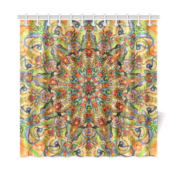 Artistic Shower Curtain Mandala Bathroom Decor Etsy