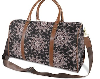 Floral Art design Large Capacity Travel bag-11.8x9.5x20.5"- Custom on demand-sport bag-Week-end bag