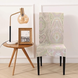 Floral and abstract design Removable Dining Chair Cover-Chair slipcover- Polyester-stretchy fabric-heavy-good quality-custom possible