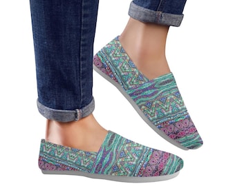 Zapatillas de lona sin cordones con diseño artístico y comodidad personalizada