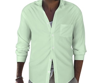 Maxi size long sleeve men's shirt- comfortable- custom color- from S to 6XL