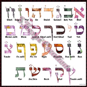 alphabet hebraique a telecharger-42x42cm.haute resolution