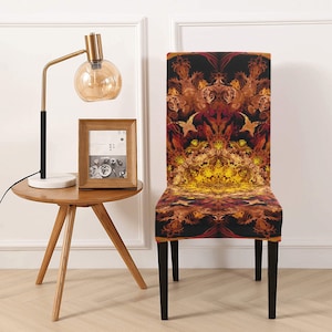 Juego de 6 fundas para sillas de comedor, diseño rústico de madera vieja,  diseño a cuadros rojos y blancos, fundas protectoras para sillas Parsons