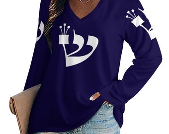 Shin Hebrew letter Torah scroll design Custom women long sleeves shirt-up to 5XL