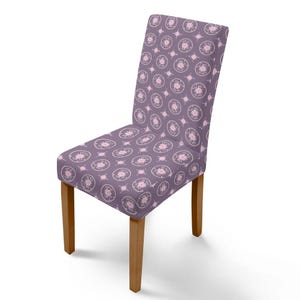 Floral Polyester Dining Chair Slipcover: Stretch Fit, Washable
