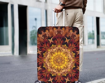 Mandala small medium and large and extra large extensible luggage cover- 4sizes-Designer luggage cover-custom-assorted to the travel bags