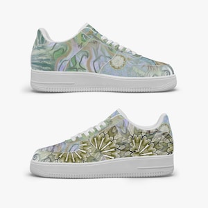 Unisex Leder Low-Top Sneakers: Art Design Schuhe